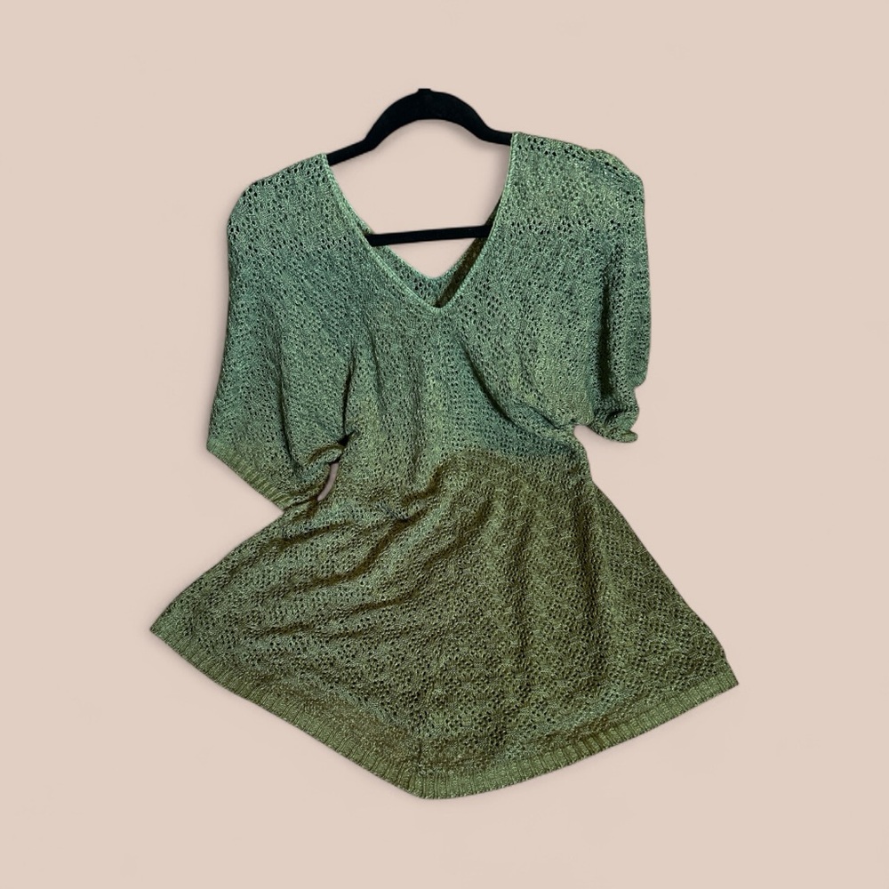 Olive Green Sheer Knit Top